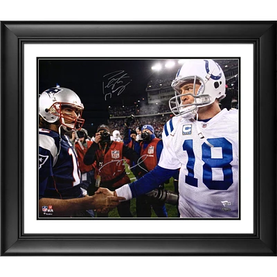 Peyton Manning & Tom Brady Colts vs. Patriots Framed Dual-Signed 16'' x 20'' Handshake Photograph