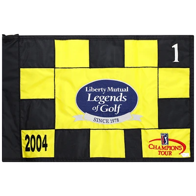 Event-Used #1 Yellow and Black Pin Flag from The Legends of Golf Tournament on April 23rd to 25th 2004