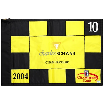 Event-Used #10 Yellow and Black Pin Flag from The Charles Schwab Cup Championship on October 22nd to 24th 2004