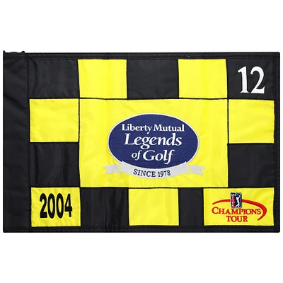 Event-Used #12 Yellow and Black Pin Flag from The Legends of Golf Tournament on April 23rd to 25th 2004