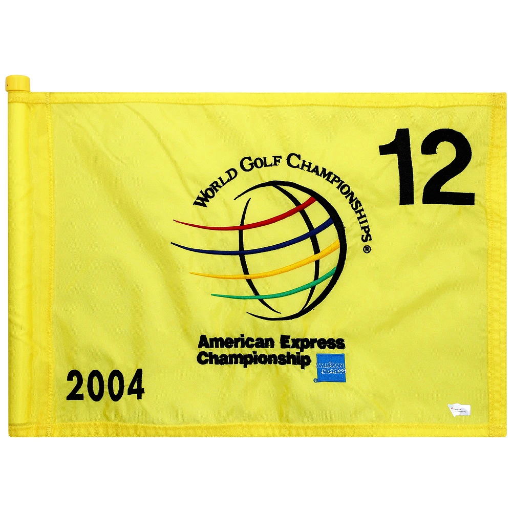 Event-Used #12 Yellow Pin Flag from The American Express Championship on September 30th to October 3rd 2004
