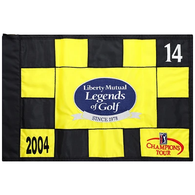 Event-Used #14 Yellow and Black Pin Flag from The Legends of Golf Tournament on April 23rd to 25th 2004