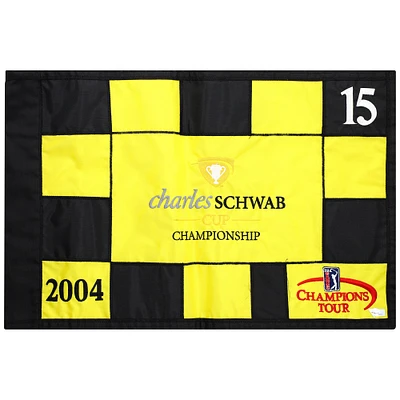 Event-Used #15 Yellow and Black Pin Flag from The Charles Schwab Cup Championship on October 22nd to 24th 2004