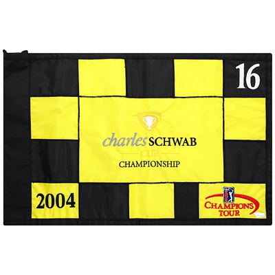 Event-Used #16 Yellow and Black Pin Flag from The Charles Schwab Cup Championship on October 22nd to 24th 2004
