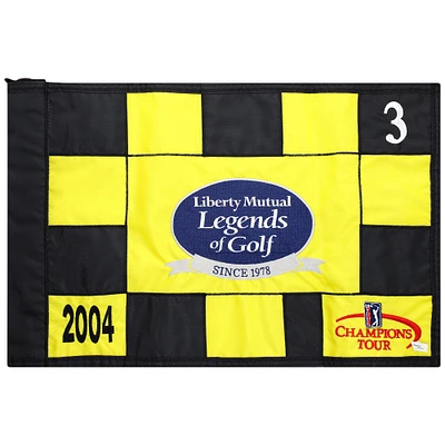 Event-Used #3 Yellow and Black Pin Flag from The Legends of Golf Tournament on April 23rd to 25th 2004
