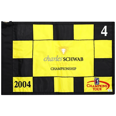 Event-Used #4 Yellow and Black Pin Flag from The Charles Schwab Cup Championship on October 22nd to 24th 2004