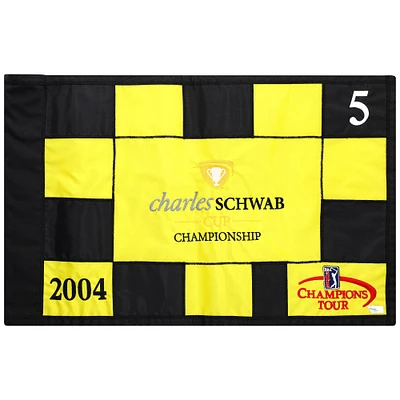 Event-Used #5 Yellow and Black Pin Flag from The Charles Schwab Cup Championship on October 22nd to 24th 2004