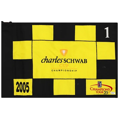 PGA TOUR Event-Used #1 Yellow and Black Pin Flag from The Charles Schwab Cup Championship on October 2nd to 30th 2005