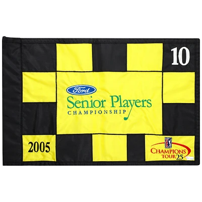 PGA TOUR Event-Used #10 Yellow and Black Pin Flag from SENIOR PLAYERS Championship on July 7th to 10th 2005