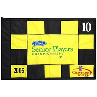 PGA TOUR Event-Used #10 Yellow and Black Pin Flag from SENIOR PLAYERS Championship on July 7th to 10th 2005