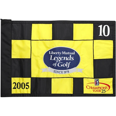PGA TOUR Event-Used #10 Yellow & Black Pin Flag from The Legends of Golf Tournament on April 22nd to 24th 2005