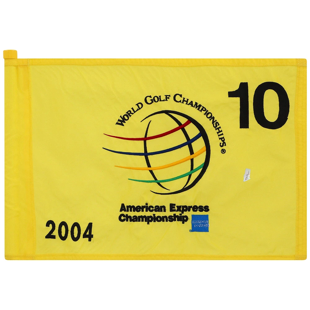 PGA TOUR Event-Used #10 Yellow Pin Flag from The American Express Championship on September 30th to October 3rd 2004