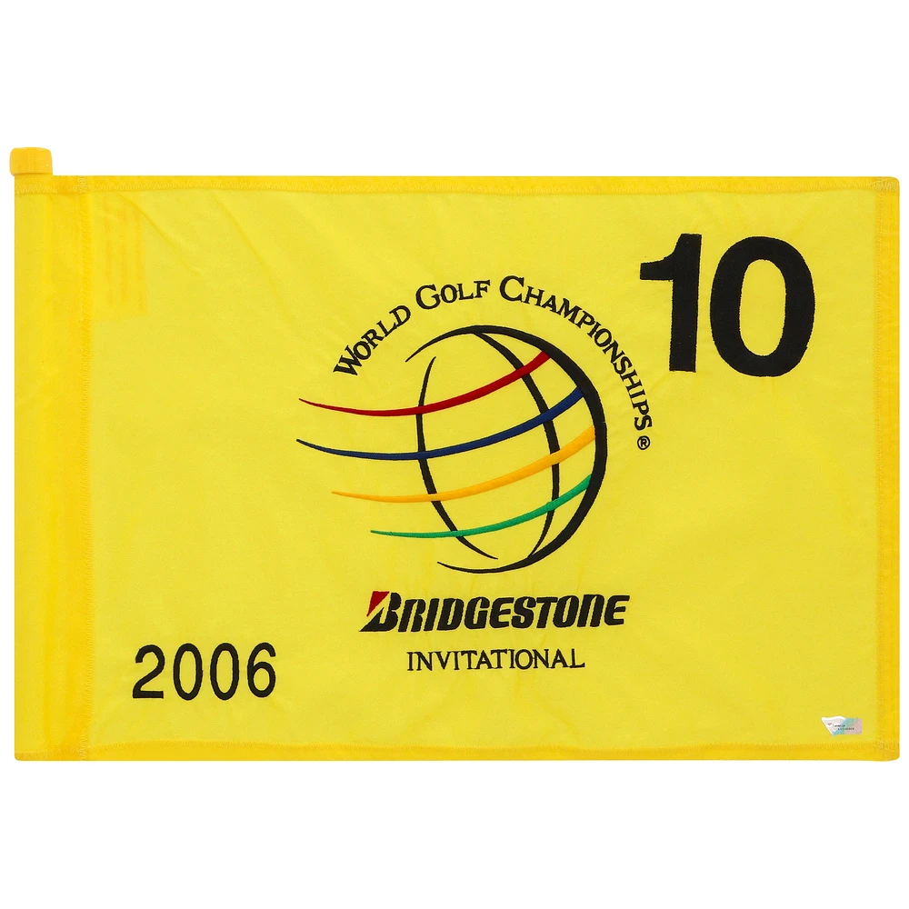 PGA TOUR Event-Used #10 Yellow Pin Flag from the Bridgestone Invitational on August 24-27 2006