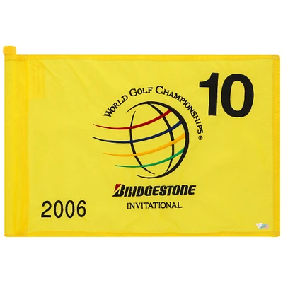 PGA TOUR Event-Used #10 Yellow Pin Flag from the Bridgestone Invitational on August 24-27 2006