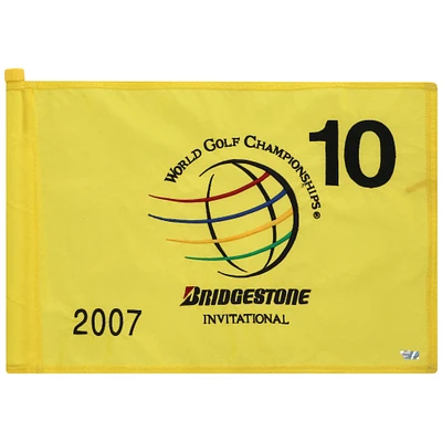 PGA TOUR Event-Used #10 Yellow Pin Flag from The Bridgestone Invitational on August 2nd to 5th 2007