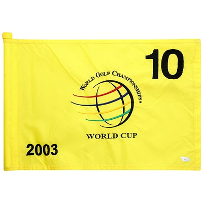 PGA TOUR Event-Used #10 Yellow Pin Flag from The EMC World Cup on November 13th to 16th 2003