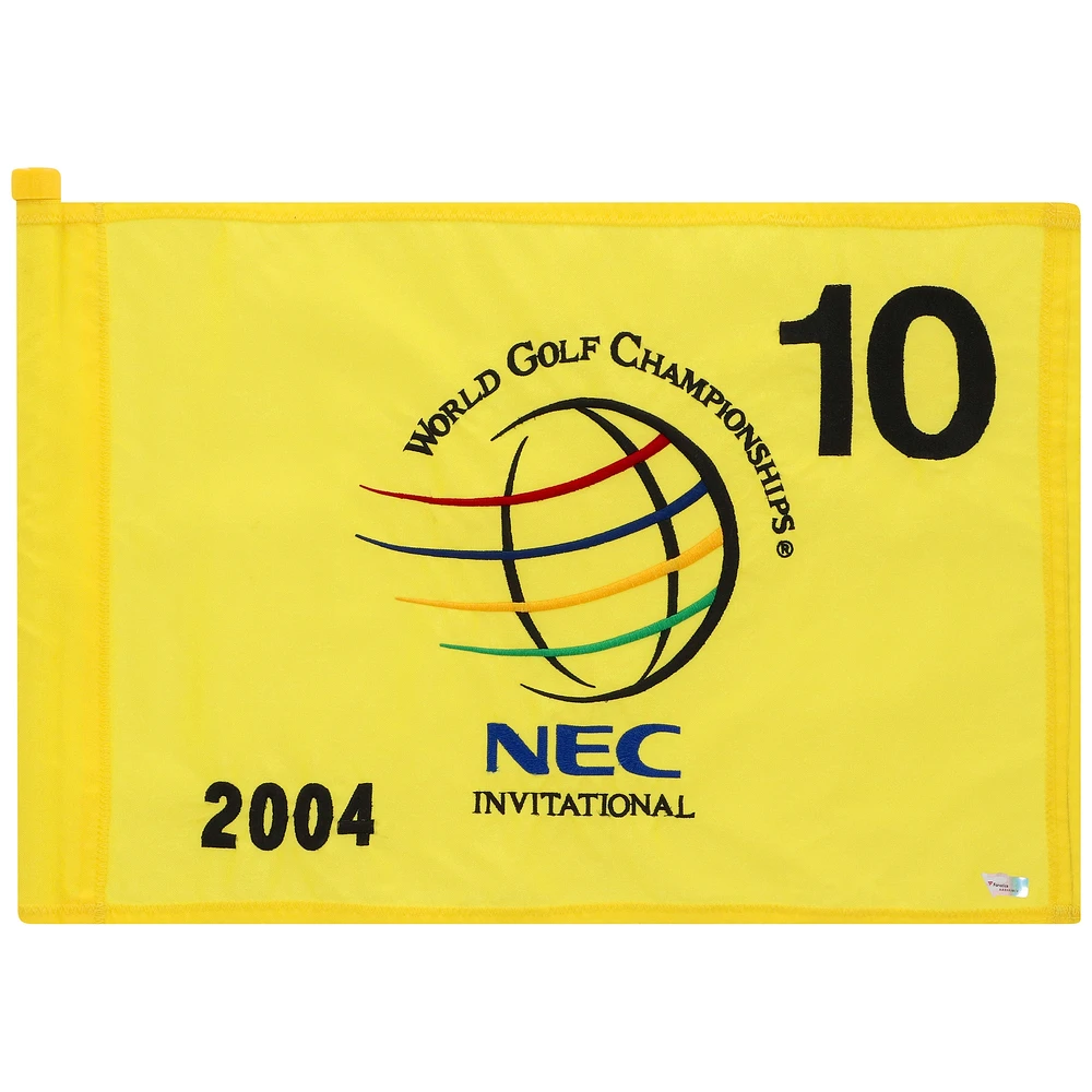 PGA TOUR Event-Used #10 Yellow Pin Flag from the NEC Invitational on August 19-22 2004