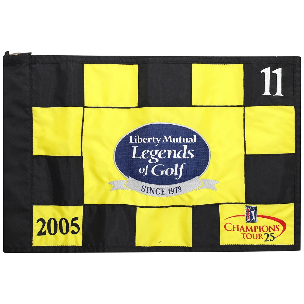 PGA TOUR Event-Used #11 Yellow & Black Pin Flag from The Legends of Golf Tournament on April 22nd to 24th 2005