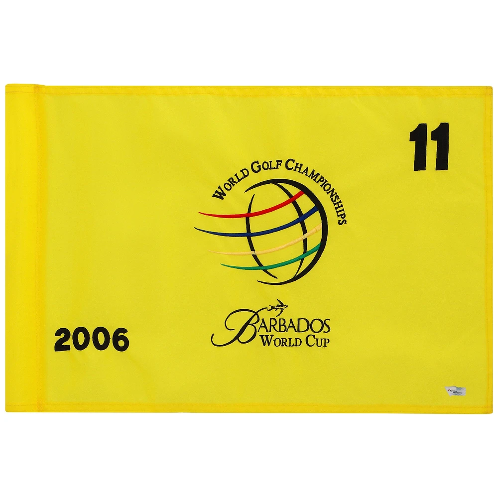 PGA TOUR Event-Used #11 Yellow Pin Flag from The Barbados World Cup on December 4th to 10th 2006