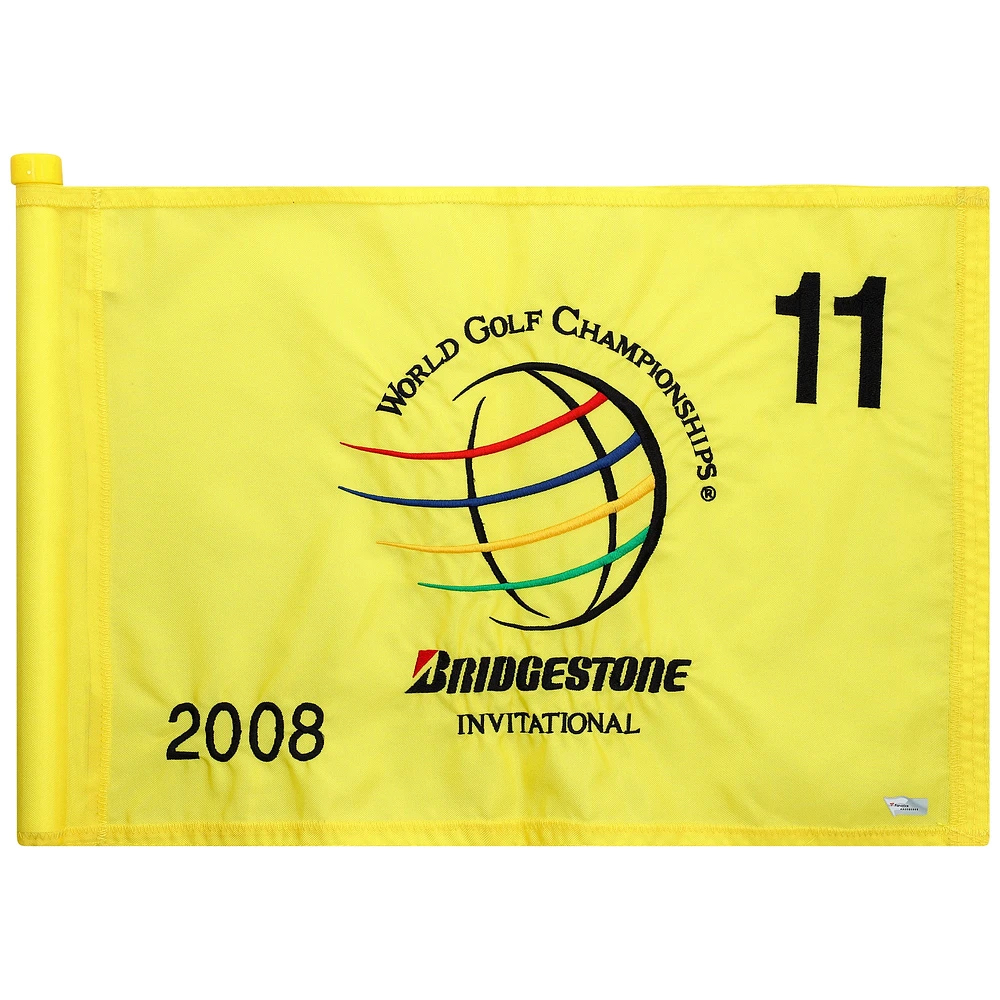 PGA TOUR Event-Used #11 Yellow Pin Flag from The Bridgestone Invitational on July 31st to August 3rd 2008