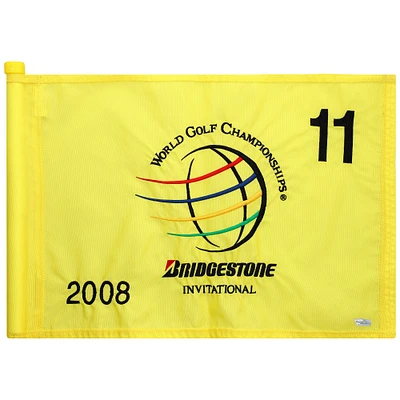 PGA TOUR Event-Used #11 Yellow Pin Flag from The Bridgestone Invitational on July 31st to August 3rd 2008