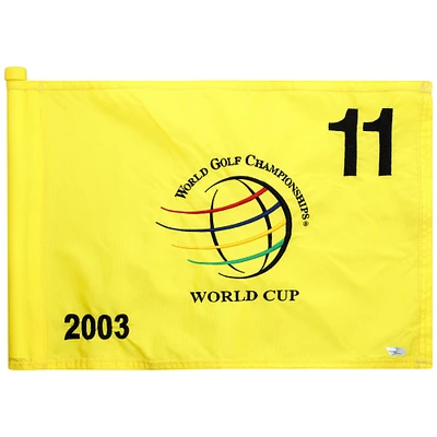 PGA TOUR Event-Used #11 Yellow Pin Flag from The EMC World Cup on November 13th to 16th 2003