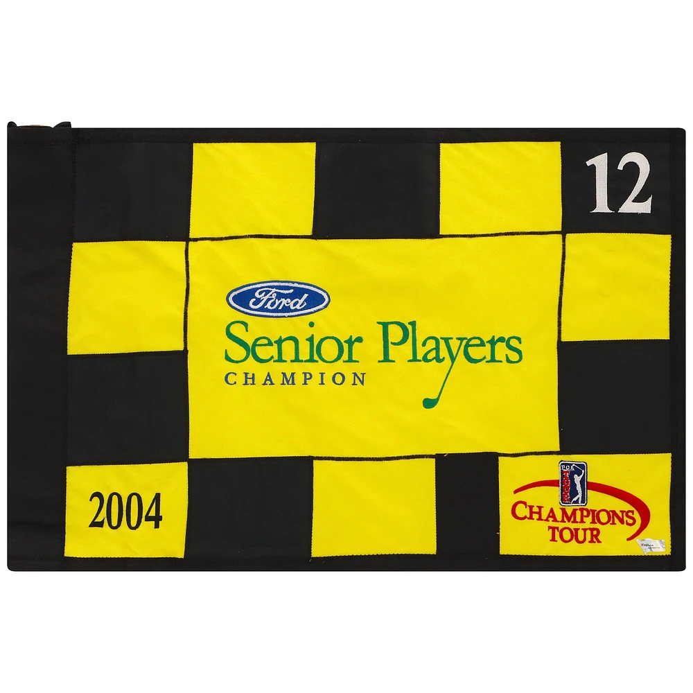 PGA TOUR Event-Used #12 Yellow/Black Pin Flag from the SENIOR PLAYERS Championship on July 8-11 2004