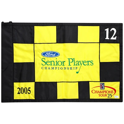 PGA TOUR Event-Used #12 Yellow and Black Pin Flag from SENIOR PLAYERS Championship on July 7th to 10th 2005
