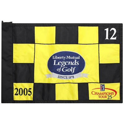 PGA TOUR Event-Used #12 Yellow & Black Pin Flag from The Legends of Golf Tournament on April 22nd to 24th 2005