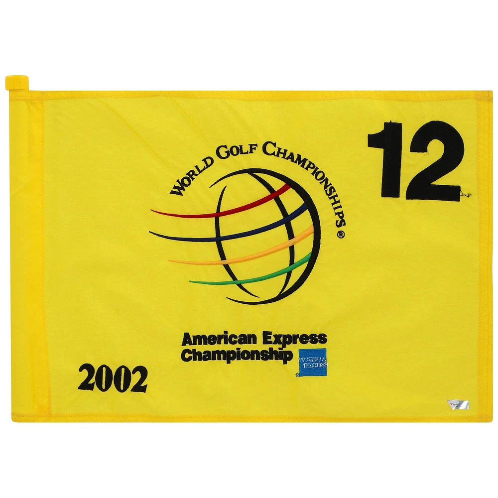 PGA TOUR Event-Used #12 Yellow Pin Flag from The American Express Championship on September 19th to 22nd 2002