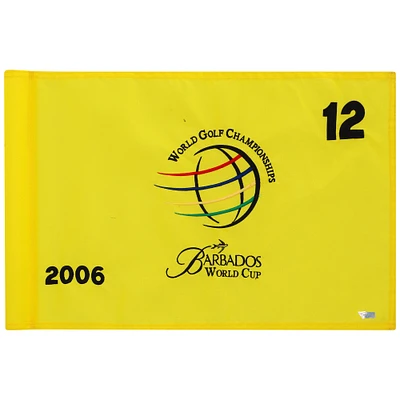 PGA TOUR Event-Used #12 Yellow Pin Flag from The Barbados World Cup on December 4th to 10th 2006