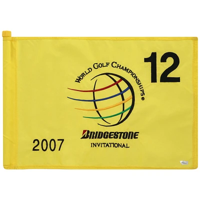 PGA TOUR Event-Used #12 Yellow Pin Flag from The Bridgestone Invitational on August 2nd to 5th 2007