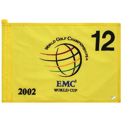 PGA TOUR Event-Used #12 Yellow Pin Flag from The EMC World Cup on December 12th to 15th 2002