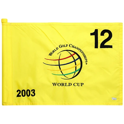 PGA TOUR Event-Used #12 Yellow Pin Flag from The EMC World Cup on November 13th to 16th 2003