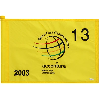 PGA TOUR Event-Used #13 Yellow Pin Flag from The Accenture Match Play Championship on February 27th to March 2nd 2003