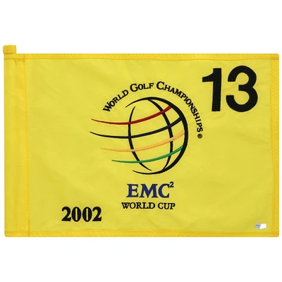 PGA TOUR Event-Used #13 Yellow Pin Flag from The EMC World Cup on December 12th to 15th 2002