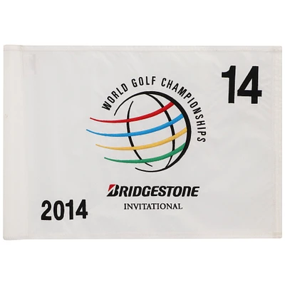 PGA TOUR Event-Used #14 White Pin Flag from The Bridgestone Invitational on July 31st to August 3rd 2014