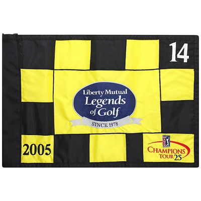 PGA TOUR Event-Used #14 Yellow & Black Pin Flag from The Legends of Golf Tournament on April 22nd to 24th 2005