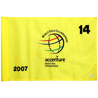 PGA TOUR Event-Used #14 Yellow Pin Flag from The Accenture Match Play Championship on February 21st to 25th 2007