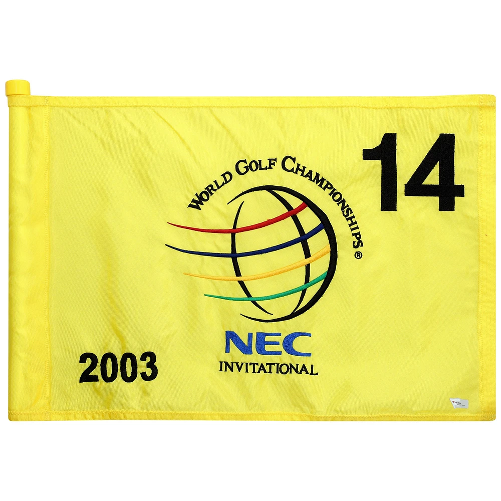 PGA TOUR Event-Used #14 Yellow Pin Flag from The NEC Invitational on August 21st to 24th 2003