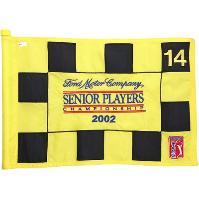 PGA TOUR Event-Used #14 Yellow Pin Flag from The Senior Players Championship on July 11th-14th 2002