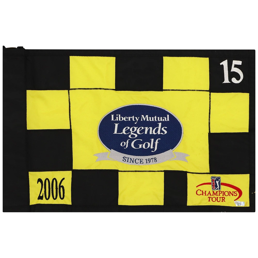 PGA TOUR Event-Used #15 Yellow and Black Pin Flag from The Legends of Golf Tournament on April 17th to 23rd 2006