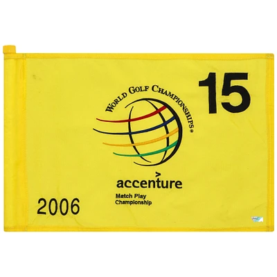 PGA TOUR Event-Used #15 Yellow Pin Flag from The Accenture Match Play Championship on February 23rd to 26th 2006
