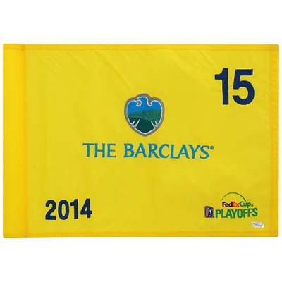 PGA TOUR Event-Used #15 Yellow Pin Flag from The Barclays Playoffs on August 21st to 24th 2014