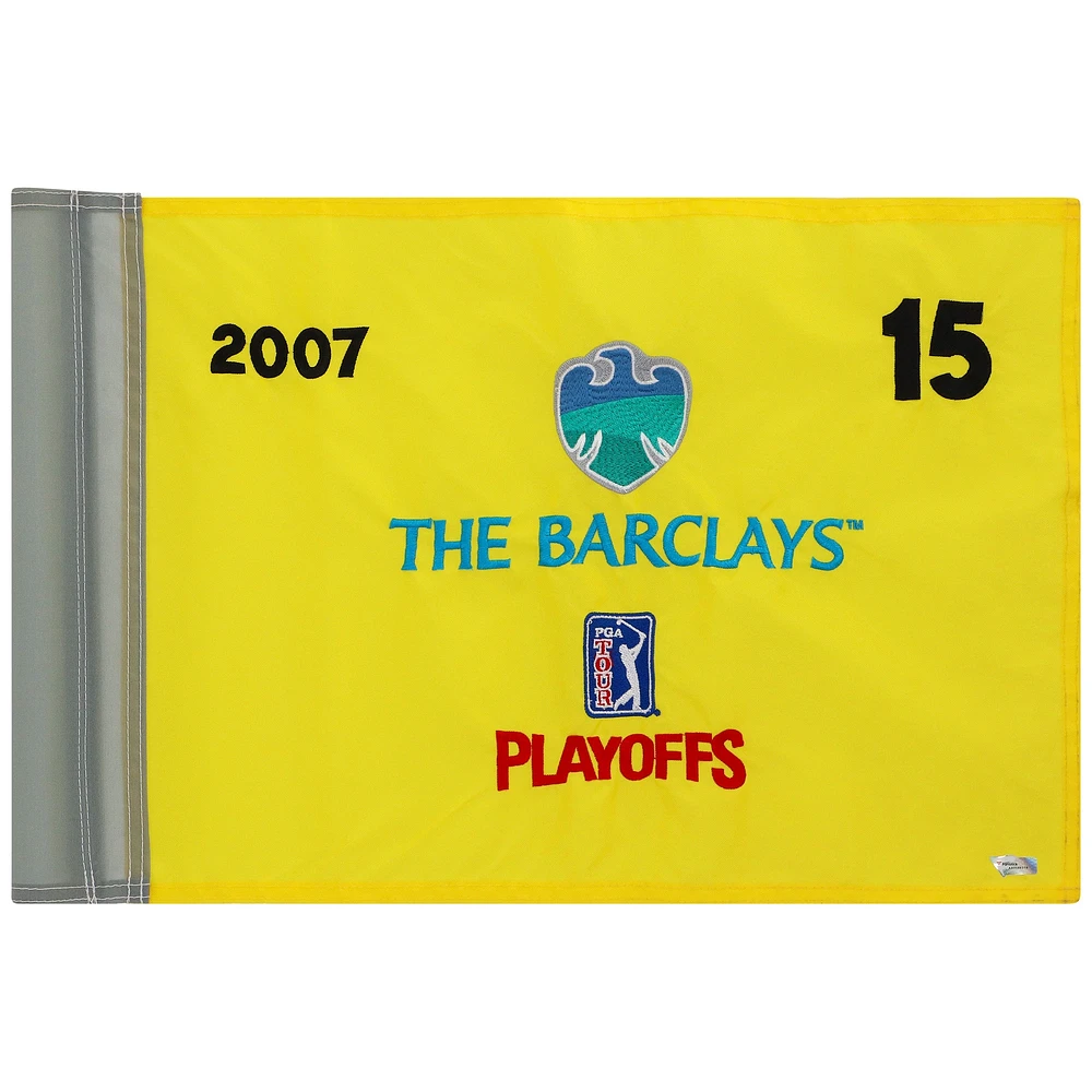 PGA TOUR Event-Used #15 Yellow Pin Flag from The Barclays Playoffs on August 23rd to 26th 2007