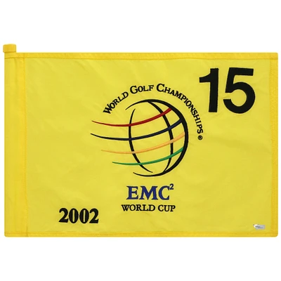 PGA TOUR Event-Used #15 Yellow Pin Flag from The EMC World Cup on December 12th to 15th 2002
