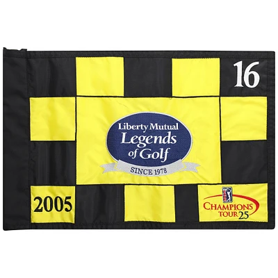 PGA TOUR Event-Used #16 Yellow & Black Pin Flag from The Legends of Golf Tournament on April 22nd to 24th 2005