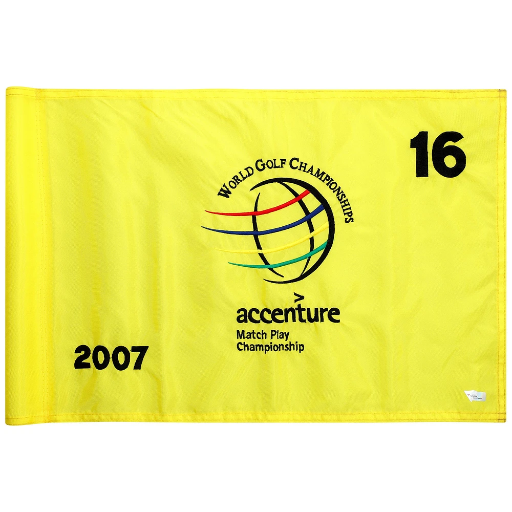 PGA TOUR Event-Used #16 Yellow Pin Flag from The Accenture Match Play Championship on February 21st to 25th 2007