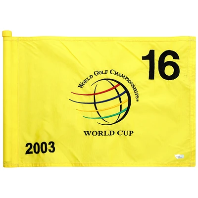 PGA TOUR Event-Used #16 Yellow Pin Flag from The EMC World Cup on November 13th to 16th 2003