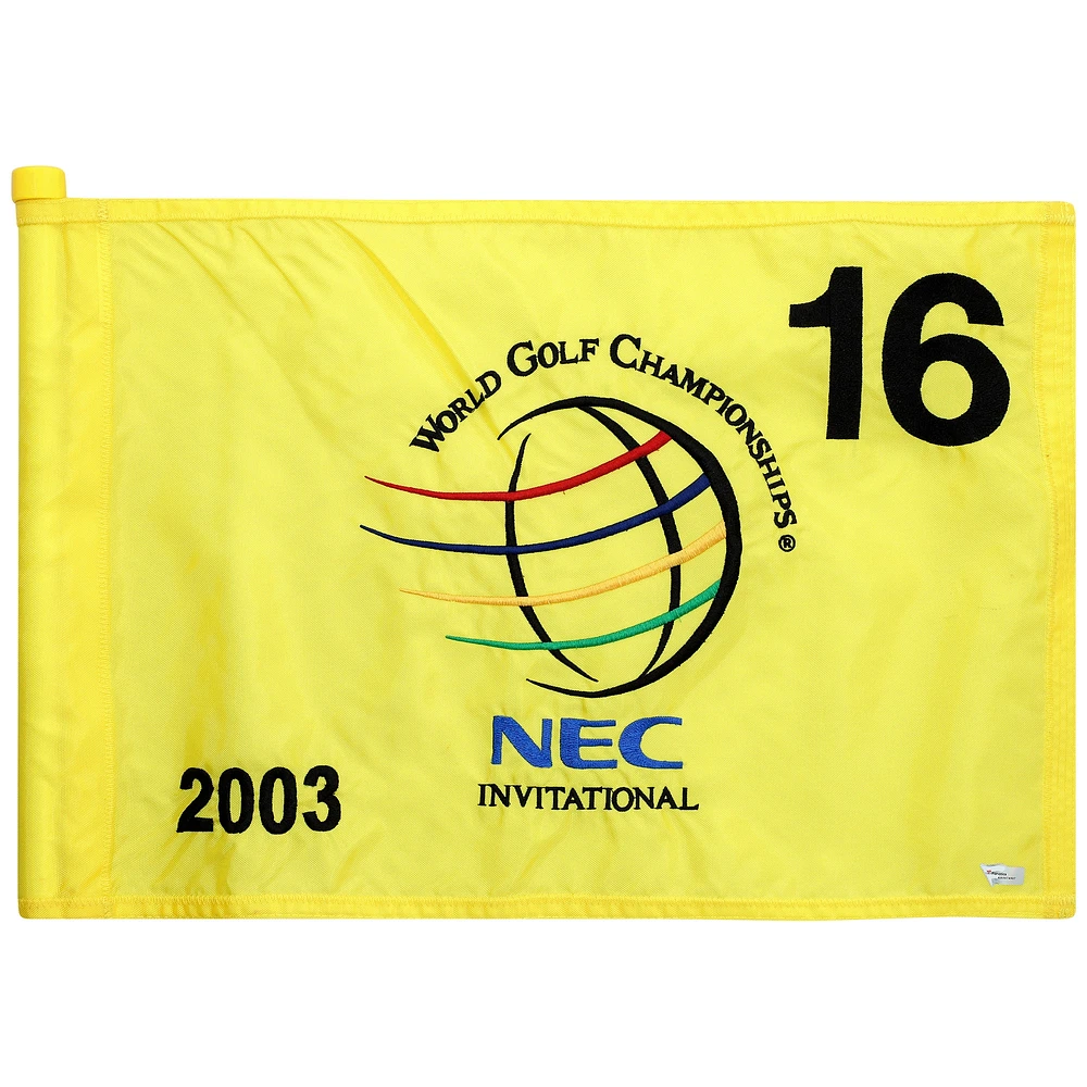 PGA TOUR Event-Used #16 Yellow Pin Flag from The NEC Invitational on August 21st to 24th 2003